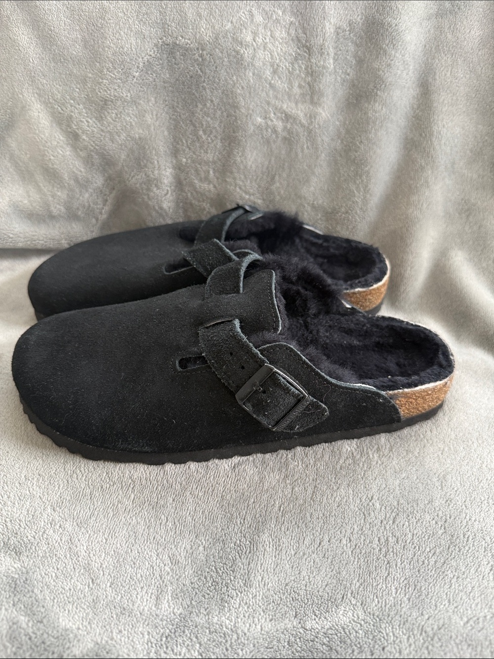 Birkenstock cozy Black Suede Clog - Picture 3 of 6